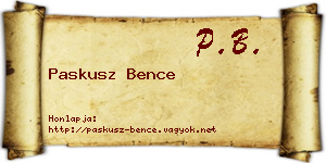 Paskusz Bence névjegykártya